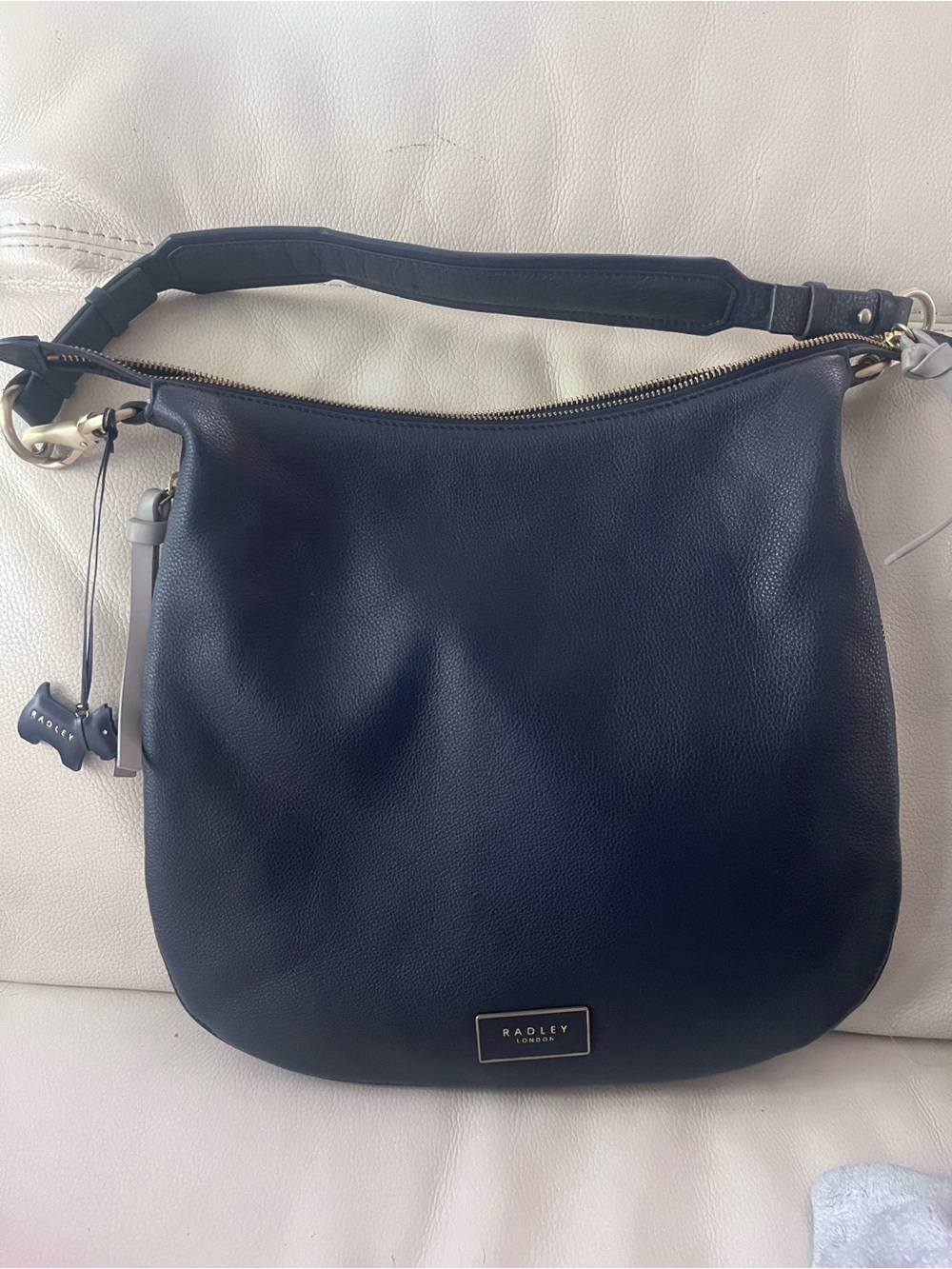 RADLEY LONDON New dark navy color Leather Hobo Shoulder Bag